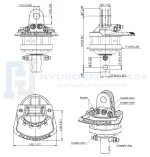 Hydraulische rotator BG3 3/8" 20L/min, maximale Belastung mit Drehung 3000kg. Typ der Verbindung: ohne Bremse – Bild 3